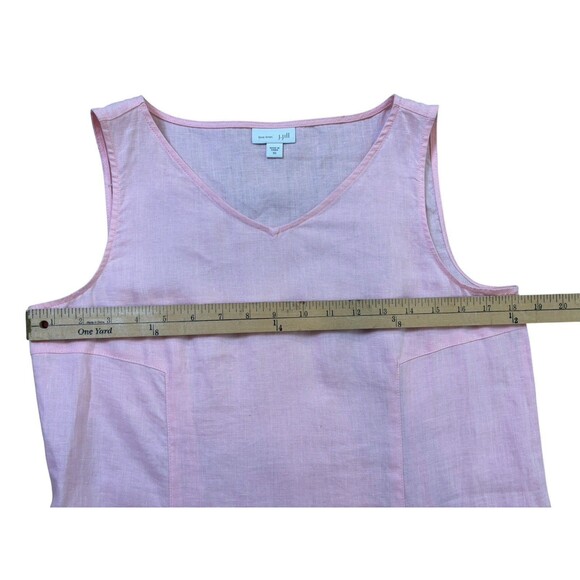 J. Jill Love Linen Shift Dress Women Size XS Lightweight Sleeveless Pink V-Neck - Picture 9 of 12